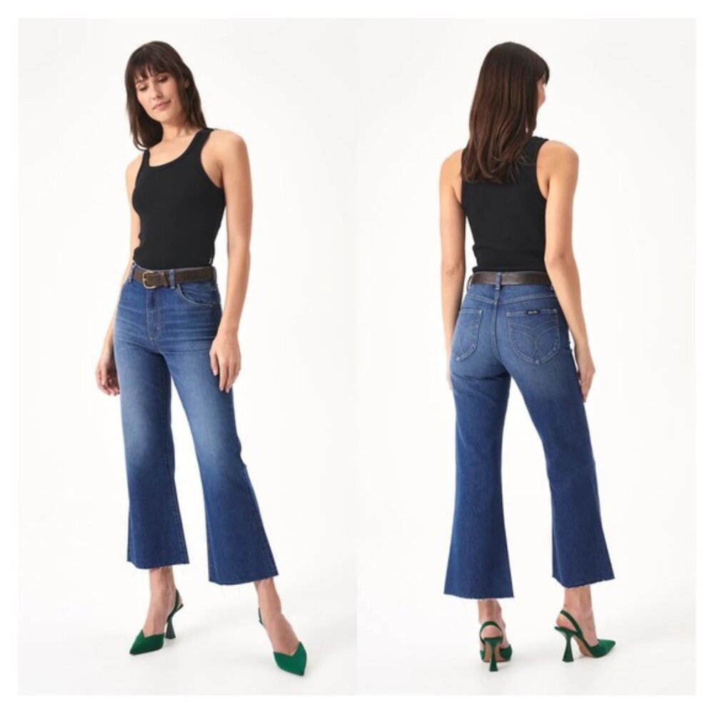 ROLLA’S • Eastcoast Flare Crop Jeans in Blue